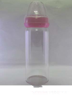 嬰兒寶240ml標口徑直身自動手柄奶瓶綠色