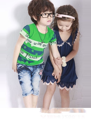 芽芽逗丁男童橙色系套裝