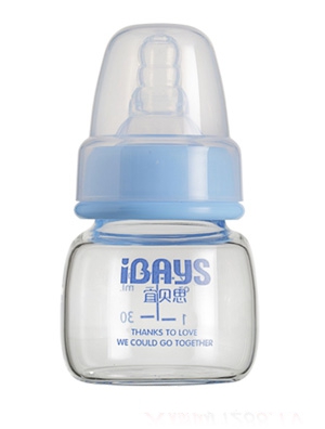 宜貝思寬口徑弧形握把自動(dòng)玻璃小奶瓶