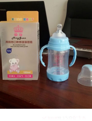 明冠200ML兩用防暴玻璃寬口奶瓶