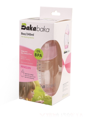 巴卡巴卡寬口徑企鵝型PA哺乳瓶160ml