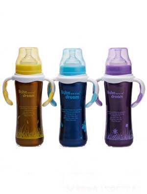 紐西貝兒健寬口徑帶手柄不銹鋼保溫奶瓶(180ml)