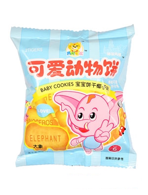 兩只老虎可愛動物烏龜餅干椰子味