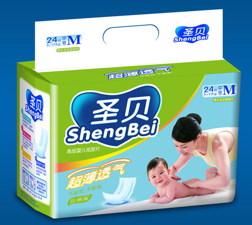 圣貝超薄透氣紙尿片M號(hào)24片