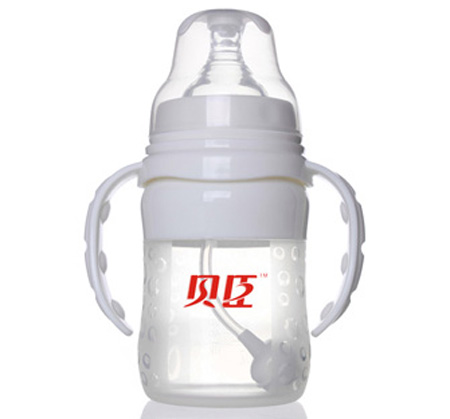 貝臣寬口6安硅膠奶瓶160ml