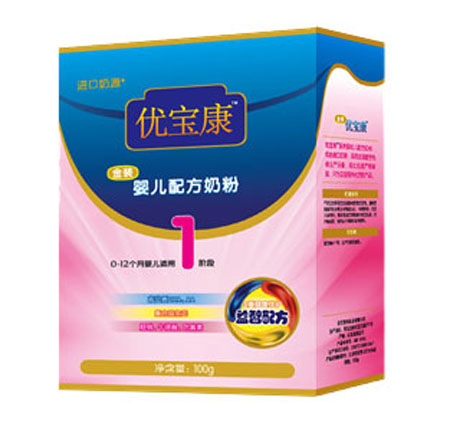 優(yōu)寶康嬰兒配方奶粉盒裝1段100g