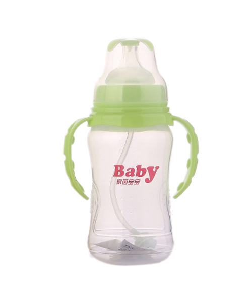 家茵寶寶寬口徑雙柄全自動防滑PP奶瓶