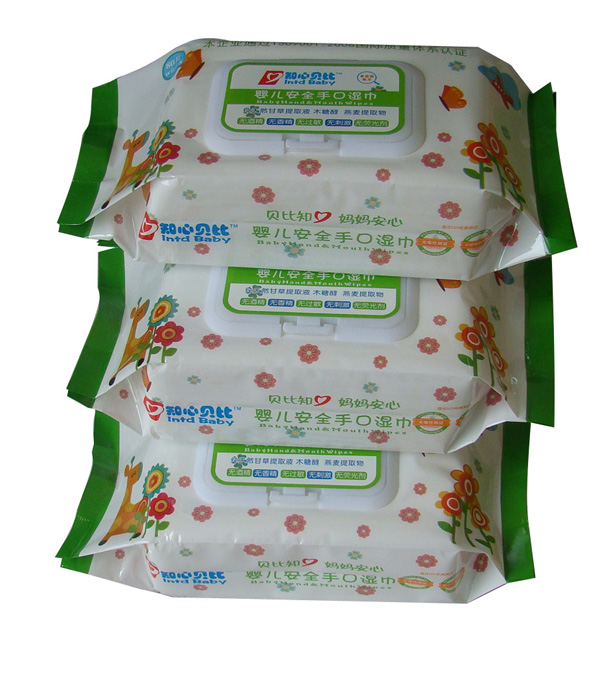 知心貝比嬰幼兒濕巾綠色三包