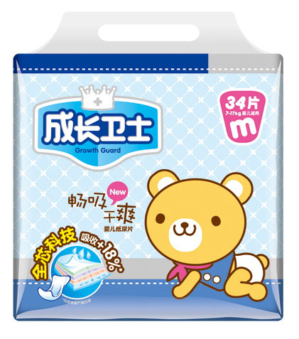 成長(zhǎng)衛(wèi)士暢吸干爽嬰兒紙尿片M34