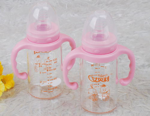 艾貝利晶鉆標(biāo)準(zhǔn)口徑帶柄玻璃奶瓶120ml