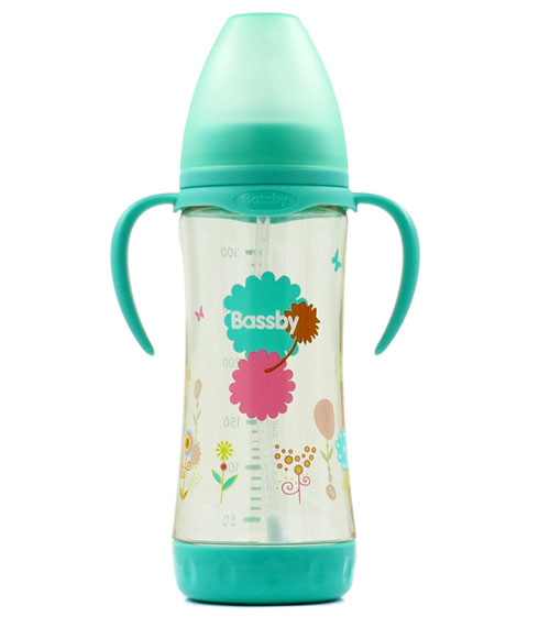 貝斯比寬口弧形PPSU防脹氣自動(dòng)奶瓶300ml綠色