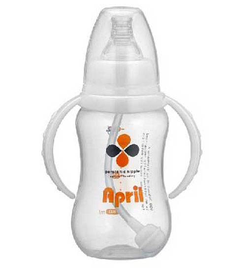 愛普麗標口弧形奶瓶180ml白色