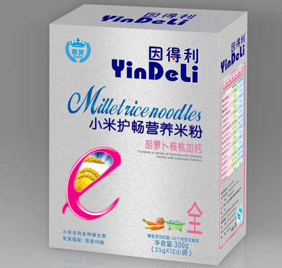 因得利胡蘿卜核桃加鈣小米護暢營養(yǎng)米粉