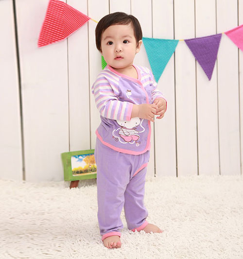 棉果果氨棉汗布d帶扣寶寶衣