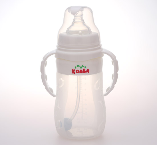 小咔啦寬口徑硅膠奶瓶300ml白色