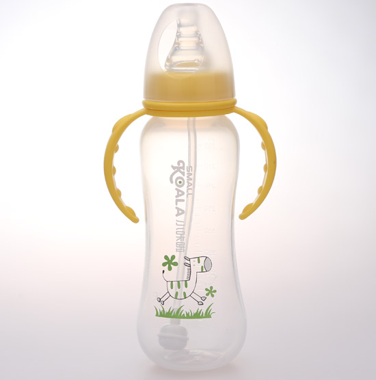 小咔啦標(biāo)準(zhǔn)口徑嬰兒奶瓶300ml黃色