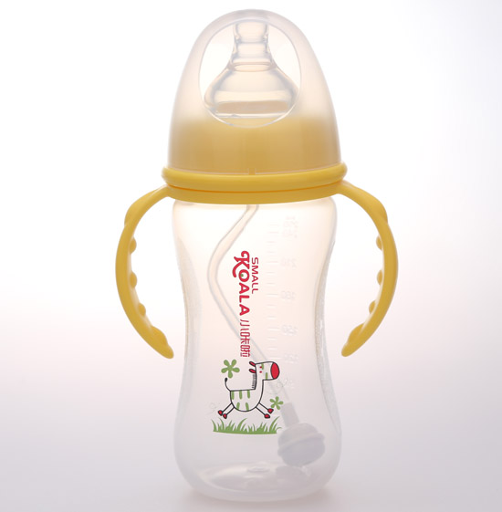 小咔啦寬口徑嬰兒奶瓶250ml黃色
