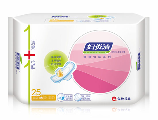 婦炎潔衛(wèi)生巾清爽怡膚系列全程護(hù)理25片