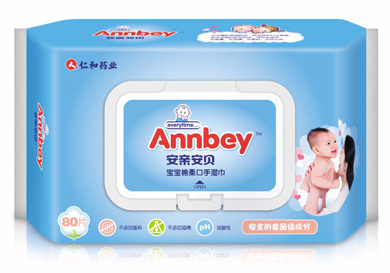 安親安貝寶寶棉柔口手濕巾80片