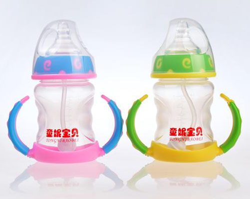 童妮寶貝帶底托自動吸管PP奶瓶