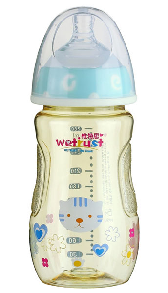 惟特思粉藍(lán)寬口PPSU奶瓶雙色無把手(280ml)