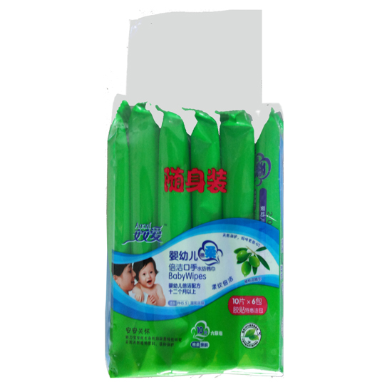安安愛嬰兒倍潔口手水紡棉巾10片6包裝