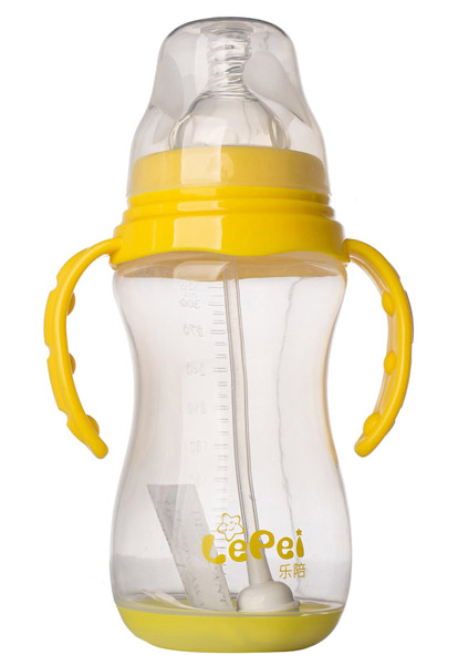 樂(lè)陪黃色感溫PP奶瓶320ml