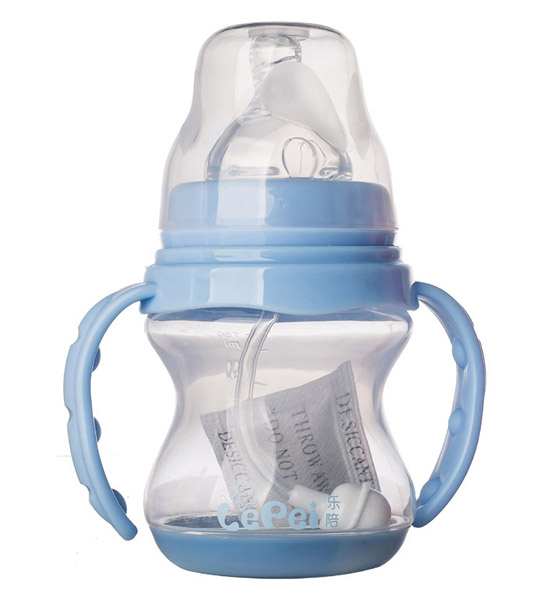 樂(lè)陪藍(lán)色感溫PP奶瓶150ml