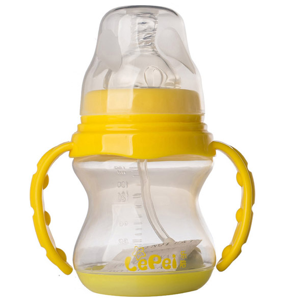 樂陪黃色感溫PP奶瓶150ml