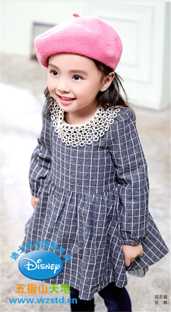 迪士尼女童長袖連衣裙