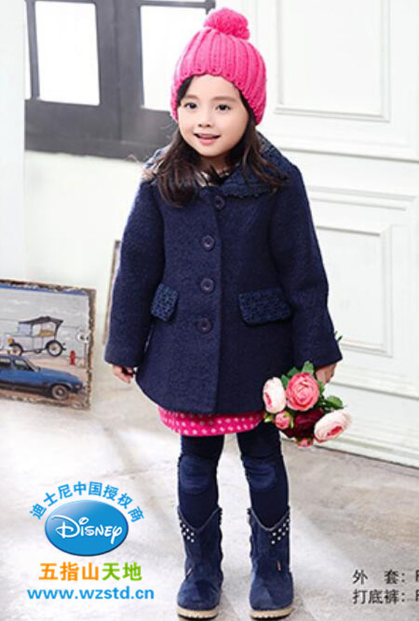 迪士尼女童裝藍(lán)色外套