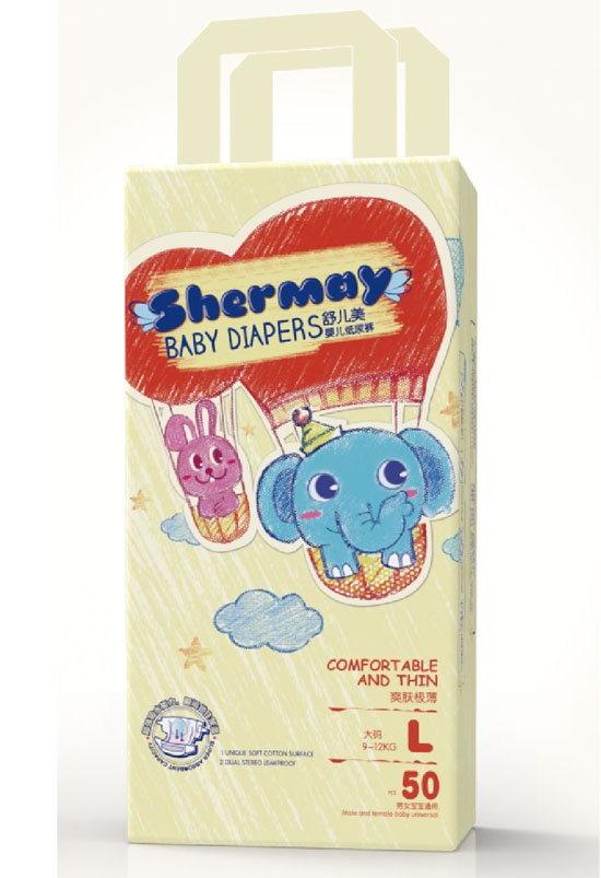 舒兒美爽膚極薄嬰兒紙尿褲L碼50片