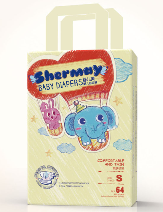 舒兒美爽膚極薄嬰兒紙尿褲S碼64片