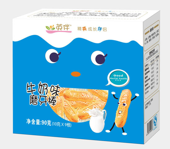 英伴牛奶味磨牙棒