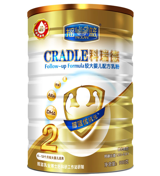 搖籃科瑞德較大嬰兒配方乳粉2段聽(tīng)裝