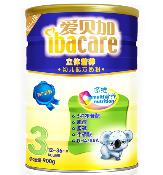 愛(ài)貝加立體營(yíng)養(yǎng)幼兒配方奶粉罐裝3段