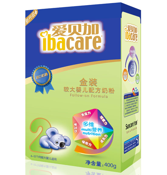 愛貝加金裝較大嬰兒配方奶粉盒裝2段
