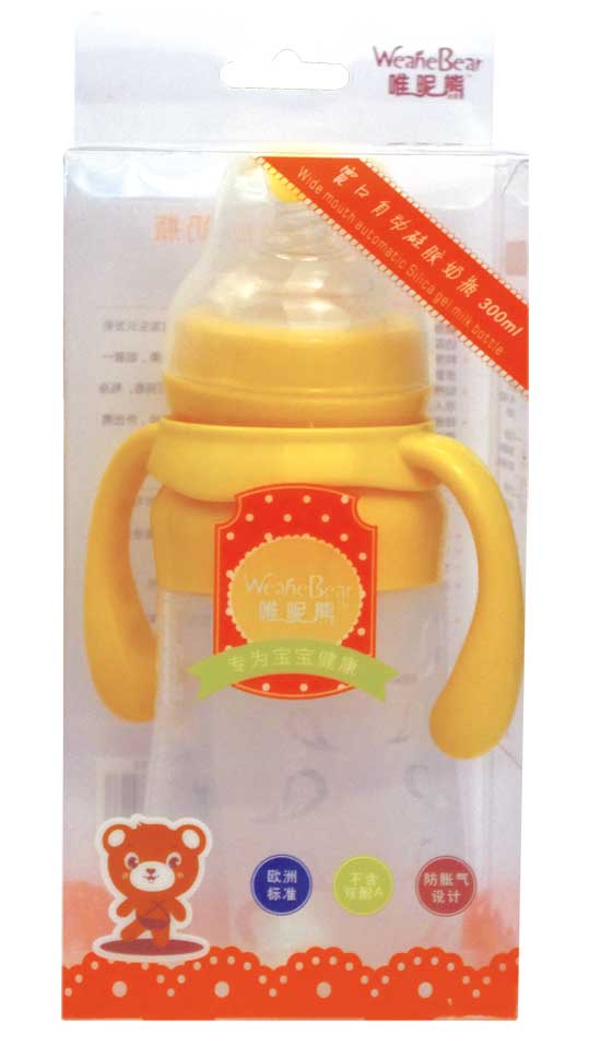 唯昵熊寬口自動硅膠300ml奶瓶
