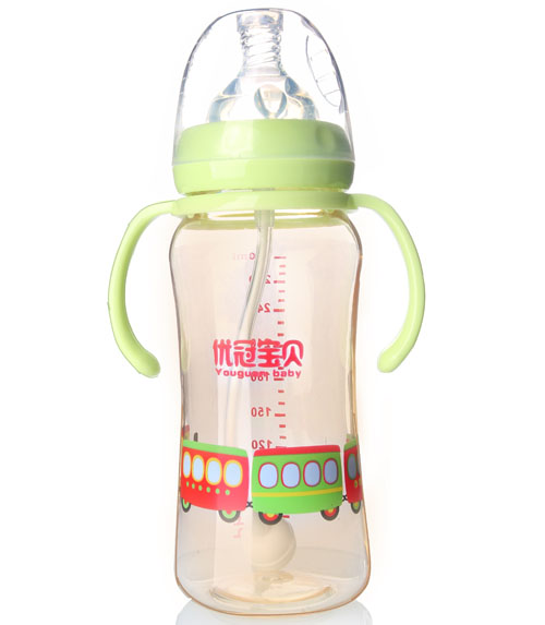 優(yōu)冠寶貝炫彩PPSU奶瓶300ml綠色