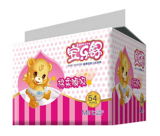 寶樂(lè)舒棉柔瞬吸超薄紙尿褲大包M碼