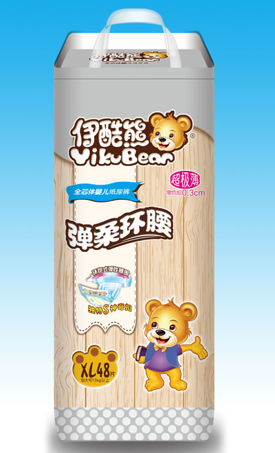 伊酷熊全芯體嬰兒紙尿褲XL碼48片