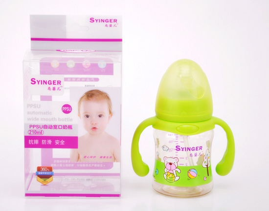 尚嬰兒PPSU自動寬口奶瓶210ML綠色