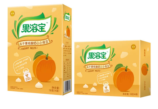 果溶寶凍干黃桃酸奶小小溶豆