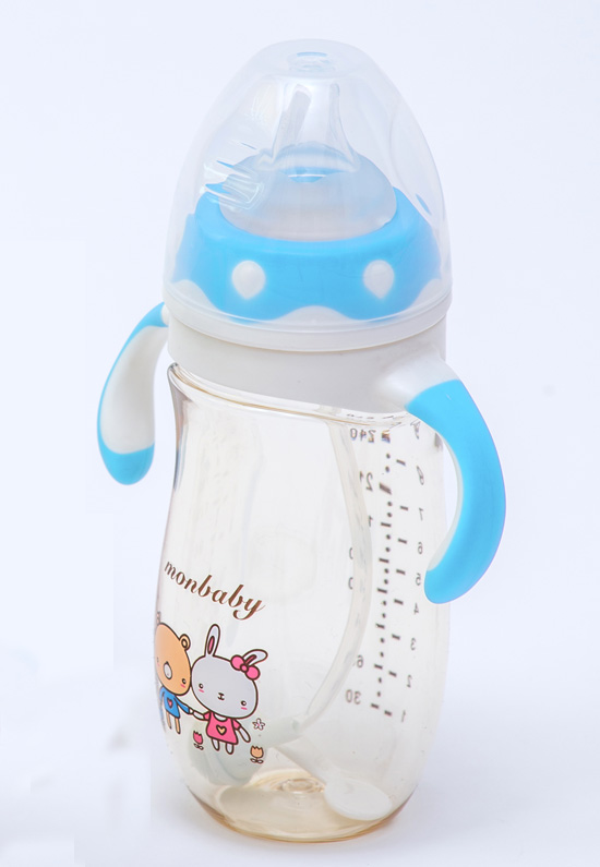 盟寶奶瓶240ML藍色