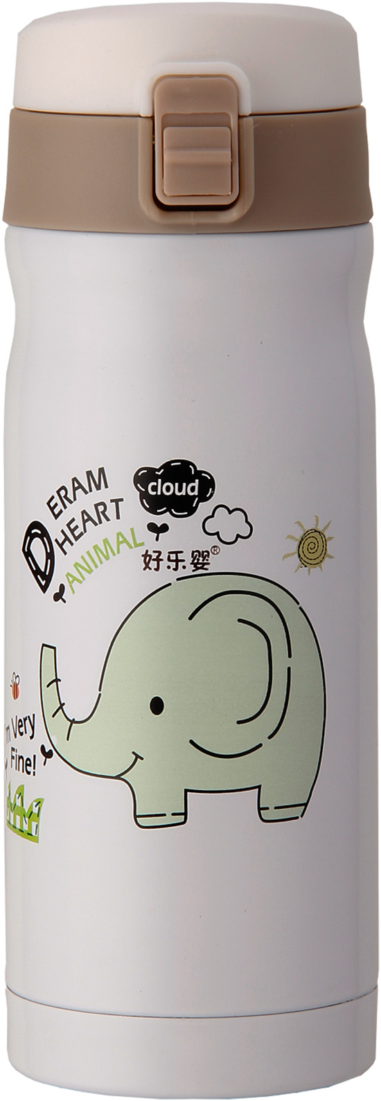 好樂嬰樂扣水杯淺棕色