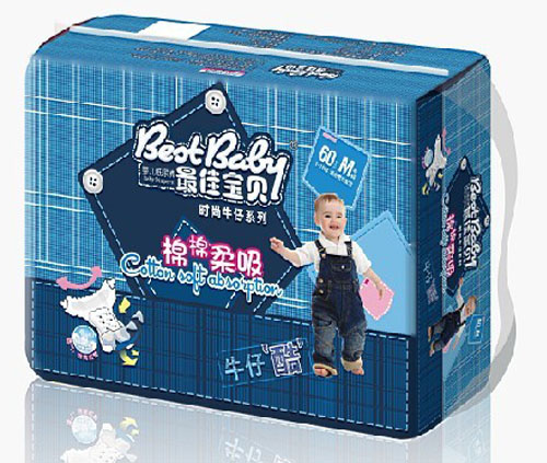 最佳寶貝時(shí)尚牛仔紙尿褲M碼60片